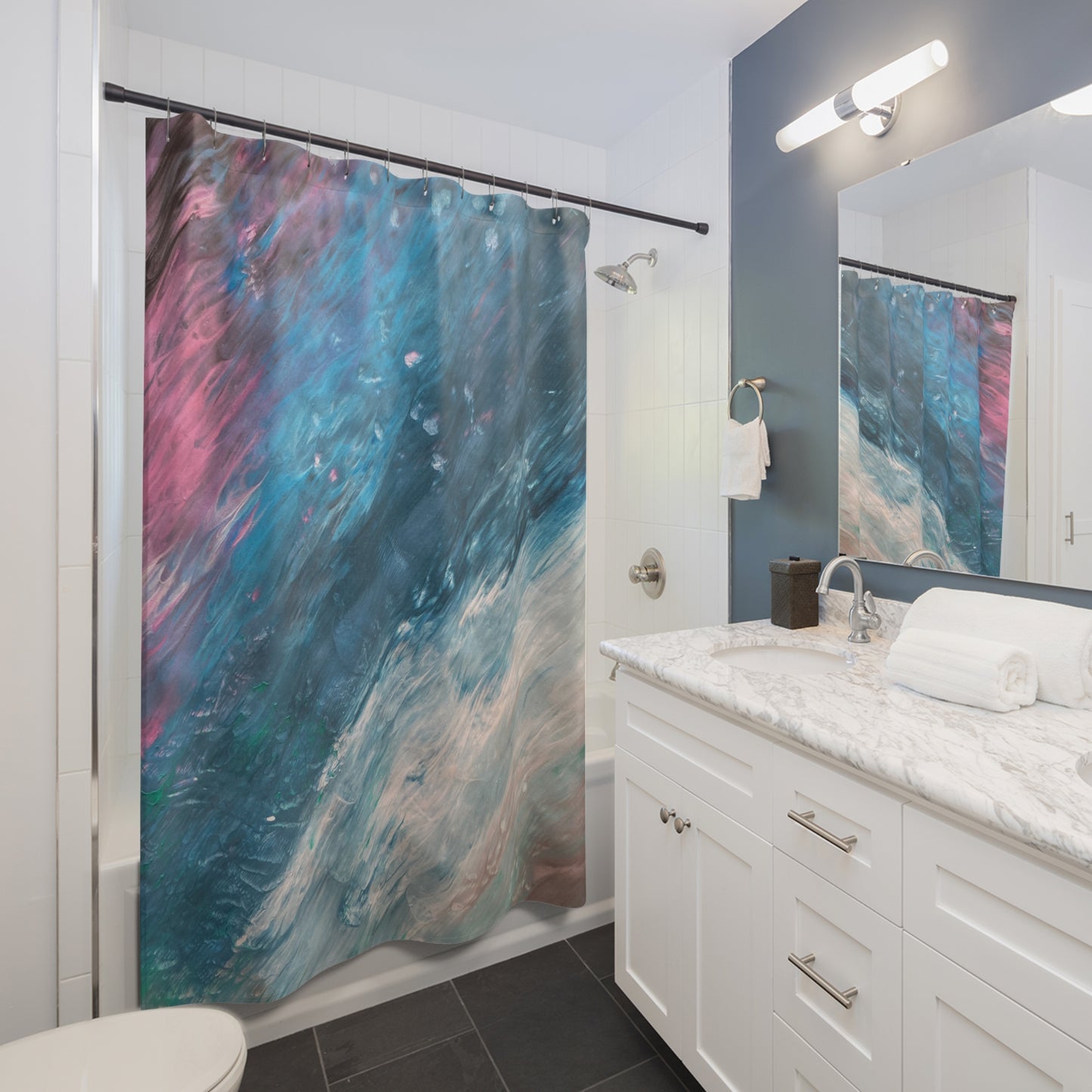 Wave Sky Space Shower Curtain